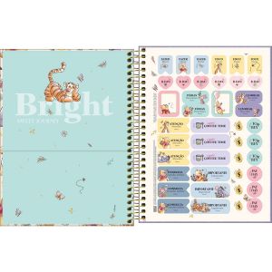 Caderno Espiral Capa Dura Colegial 10 Matérias Pooh 160 Folhas Tilibra (Sortido)