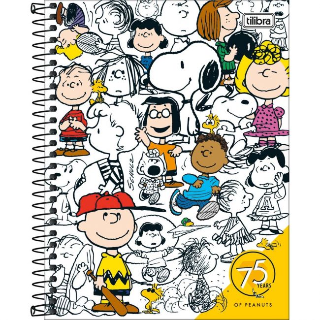 Caderno Espiral Capa Dura Colegial 10 Matérias Snoopy 160 Folhas Tilibra (Sortido)