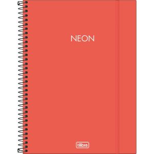 Caderno Espiral Capa Plástica Universitário 1 Matéria Neon Laranja 80 Folhas (Unidade)