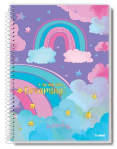 Caderno Espiral Universitário Capa Dura 10 Matérias Arco-iris 160 Folhas Credeal (Sortido)