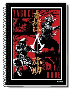 Caderno Espiral Universitário Capa Dura 10 Matérias Assassins Creed 160 Folhas Credeal (Sortido)