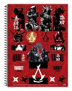 Caderno Espiral Universitário Capa Dura 10 Matérias Assassins Creed 160 Folhas Credeal (Sortido)