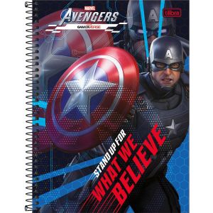 Caderno Espiral Universitário Capa Dura 10 Matérias Avengers Games 160 Folhas (Sortido)