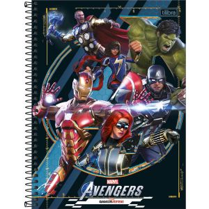 Caderno Espiral Universitário Capa Dura 10 Matérias Avengers Games 160 Folhas (Sortido)