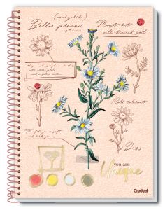 Caderno Espiral Universitário Capa Dura 10 Matérias Botanical 160 Folhas Credeal (Sortido)