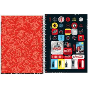 Caderno Espiral Universitário Capa Dura Connect Coca-Cola 10 Matérias 160 Folhas Tilibra (Sortido)