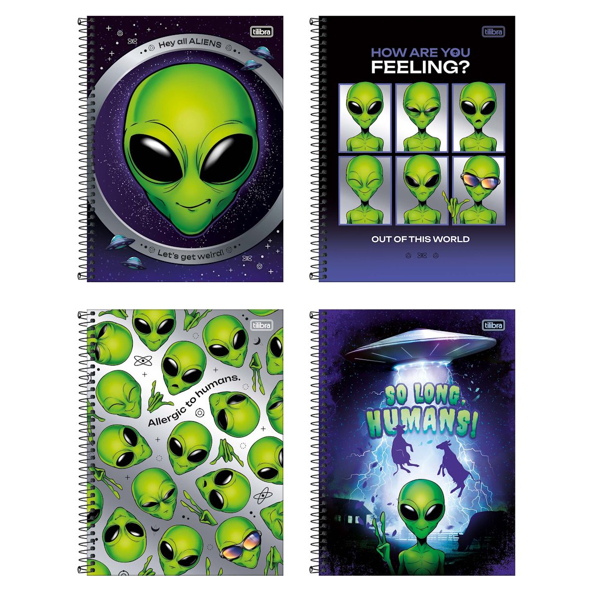 Caderno Espiral Capa Dura Universitário Connect Orbit 10 Matérias 160 Folhas Tilibra (Sortido)