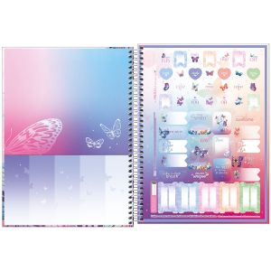 Caderno Espiral Capa Dura Universitário 10 Matérias Daisy 160 Folhas (Sortido)