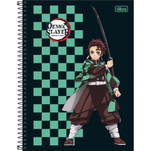 Caderno Espiral Capa Dura Universitário 10 Matérias Demon Slayer 160 Folhas Tilibra (Sortido)