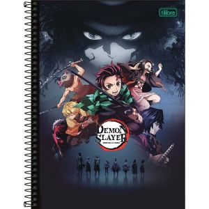 Caderno Espiral Capa Dura Universitário 10 Matérias Demon Slayer 160 Folhas Tilibra (Sortido)