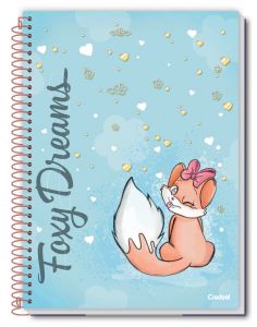 Caderno Espiral Universitário Capa Dura 10 Matérias Foxy Teen 160 Folhas Credeal (Sortido)