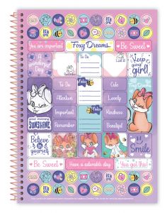 Caderno Espiral Universitário Capa Dura 10 Matérias Foxy Teen 160 Folhas Credeal (Sortido)