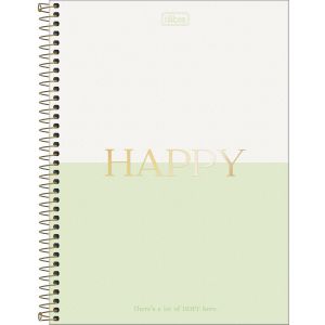 Caderno Espiral Universitário Capa Dura Happy 10 Matérias 160 Folhas Tilibra (Sortido)