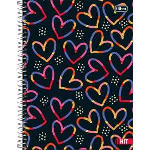 Caderno Espiral Universitário Capa Dura Hit Feminino 10 Matérias 160 Folhas Tilibra (Sortido)