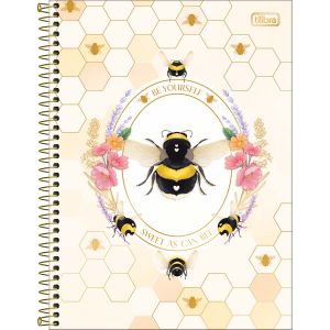 Caderno Espiral Capa Dura Universitário Connect 10 Matérias Honey Bee 160 Folhas Tilibra (Sortido)