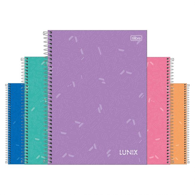 Caderno Espiral Universitário Capa Dura Lunix 10 Matérias 160 Folhas Tilibra (Sortido)