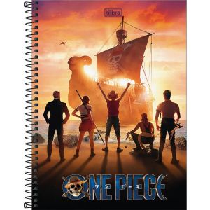 Caderno Espiral Universitário Capa Dura 10 Matérias One Piece Netflix 160 Folhas (Sortido)