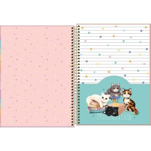 Caderno Espiral Capa Dura Universitário 10 Matérias Purrfect Cats 160 Folhas Tilibra (Sortido)