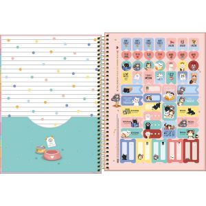 Caderno Espiral Capa Dura Universitário 10 Matérias Purrfect Cats 160 Folhas Tilibra (Sortido)