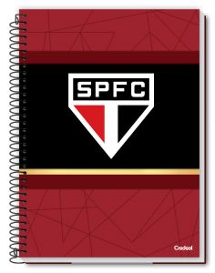 Caderno Espiral Universitário Capa Dura 10 Matérias SPFC 160 Folhas Credeal (Sortido)