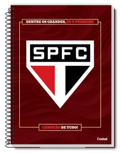 Caderno Espiral Universitário Capa Dura 10 Matérias SPFC 160 Folhas Credeal (Sortido)