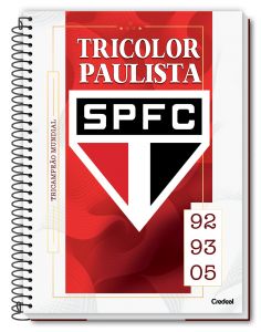 Caderno Espiral Universitário Capa Dura 10 Matérias SPFC 160 Folhas Credeal (Sortido)