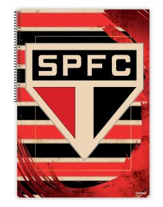 Caderno Espiral Universitário Capa Dura 10 Matérias SPFC 160 Folhas Credeal (Sortido)