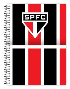 Caderno Espiral Universitário Capa Dura 10 Matérias SPFC 160 Folhas Credeal (Sortido)