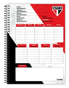 Caderno Espiral Universitário Capa Dura 10 Matérias SPFC 160 Folhas Credeal (Sortido)