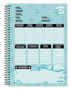 Caderno Espiral Universitário Capa Dura 10 Matérias Vida De Pet 160 Folhas Credeal (Sortido)