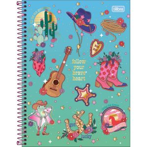 Caderno Espiral Capa Dura Universitário Connect 10 Matérias West Girl 160 Folhas Tilibra (Sortido)