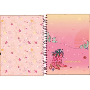 Caderno Espiral Capa Dura Universitário Connect 10 Matérias West Girl 160 Folhas Tilibra (Sortido)