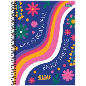 Caderno Universitário Feminino Cliff 12 Matérias 192 Folhas Foroni (Sortido)