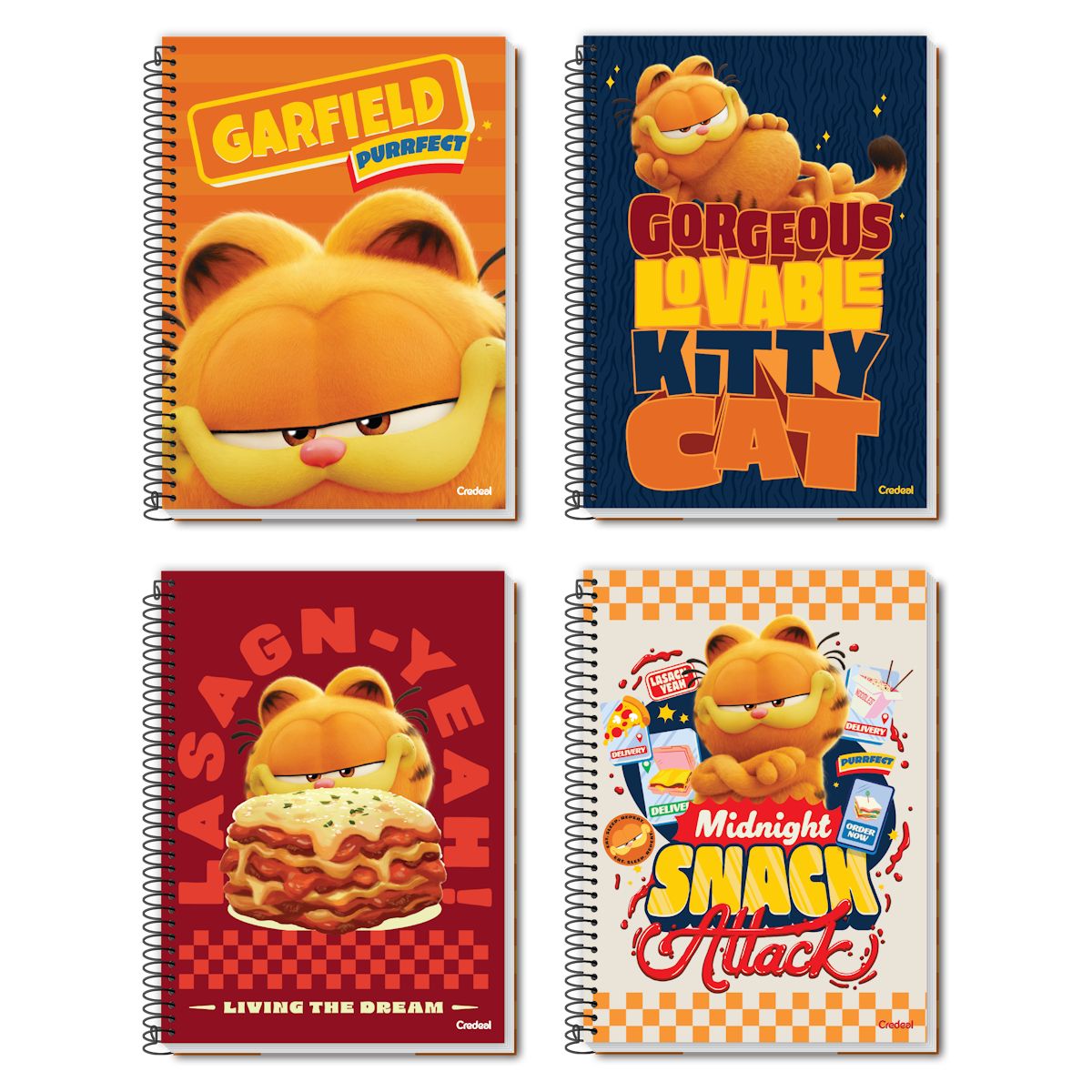 Caderno Espiral Universitário Capa Dura 12 Matérias Garfield O Filme 192 Folhas Credeal (Sortido)