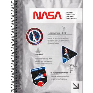 Caderno Espiral Universitário Capa Dura 12 Matérias NASA 192 Folhas (Sortido)