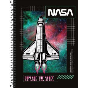 Caderno Espiral Universitário Capa Dura 12 Matérias NASA 192 Folhas (Sortido)