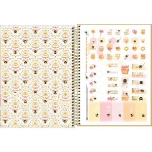 Caderno Espiral Capa Dura Universitário Connect 1 Matéria Honey Bee 80 Folhas Tilibra (Sortido)