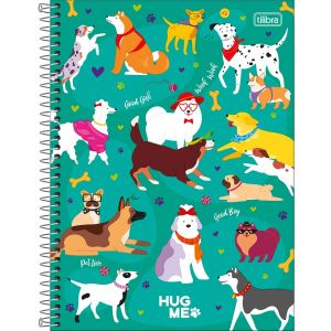 Caderno Espiral Universitário Capa Dura Hug Me 1 Matéria 80 Folhas (Sortido)