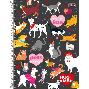 Caderno Espiral Universitário Capa Dura Hug Me 1 Matéria 80 Folhas (Sortido)