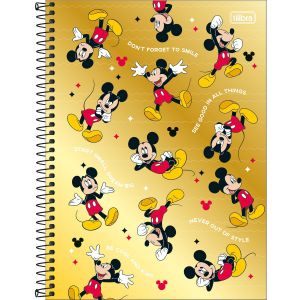 Caderno Espiral Capa Dura Universitário 1 Matéria Mickey 80 Folhas (Sortido)