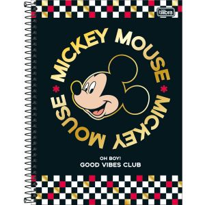 Caderno Espiral Capa Dura Universitário 1 Matéria Mickey 80 Folhas (Sortido)