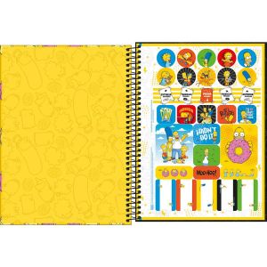 Caderno Espiral Universitário Capa Dura 1 Matéria Simpsons 80 Folhas Tilibra