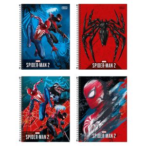 Caderno Espiral Capa Dura Universitário Connect 1 Matéria Spider-Man Game 80 Folhas Tilibra (Sortido)