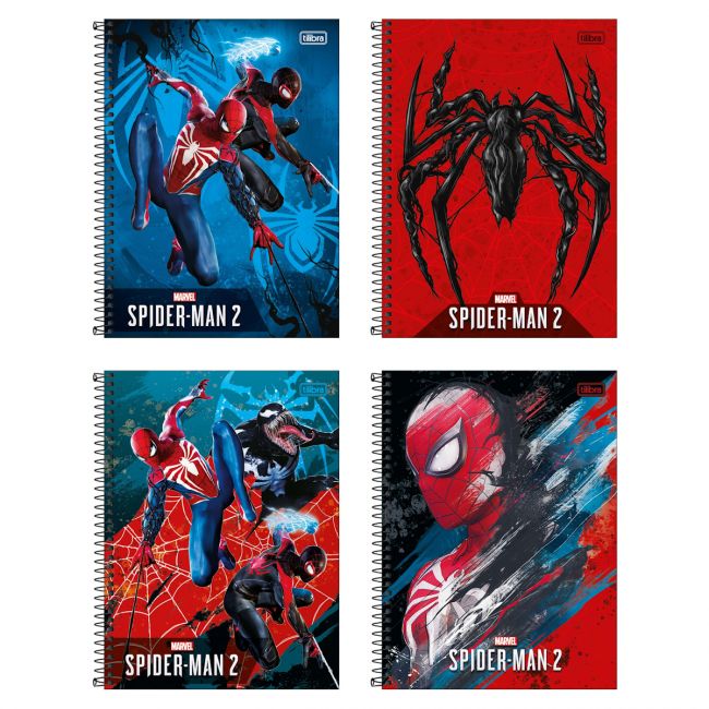 Caderno Espiral Capa Dura Universitário Connect 1 Matéria Spider-Man Game 80 Folhas Tilibra (Sortido)