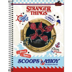 Caderno Espiral Universitário Capa Dura 1 Matéria Connect Stranger Things 80 Folhas (Sortido)