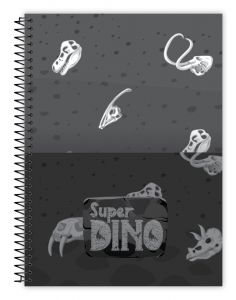 Caderno Espiral Universitário Capa Dura 1 Matéria Super Dino 80 Folhas Credeal (Sortido)