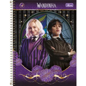 Caderno Espiral Universitário Capa Dura 1 Matéria Wandinha 80 Folhas (Sortido)