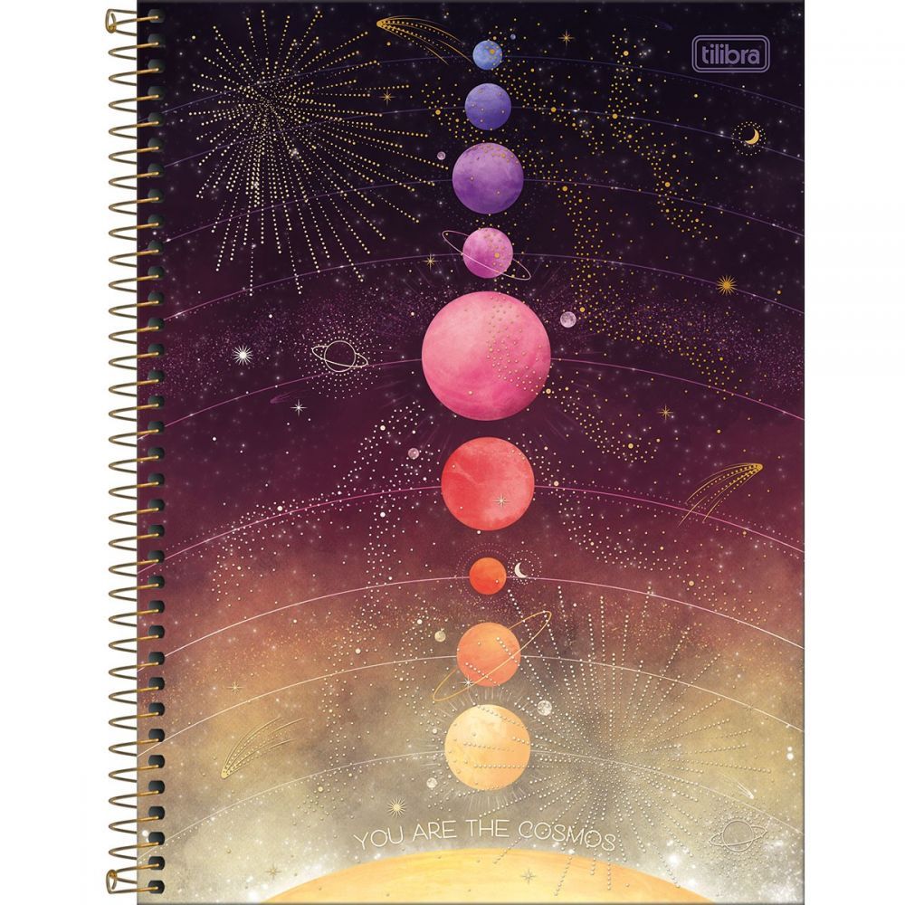 Caderno Espiral Capa Dura Universitário 16 Matérias Magic 256 Folhas (Sortido)