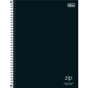 Caderno Espiral Universitário Quadriculado Capa Dura 1x1cm Preto 80 Folhas