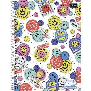 Caderno Espiral Universitário Quadriculado de Capa Dura D+ 96 Folhas